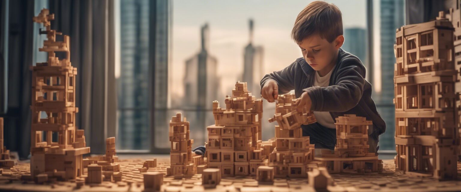 Child Building with Blocks Image