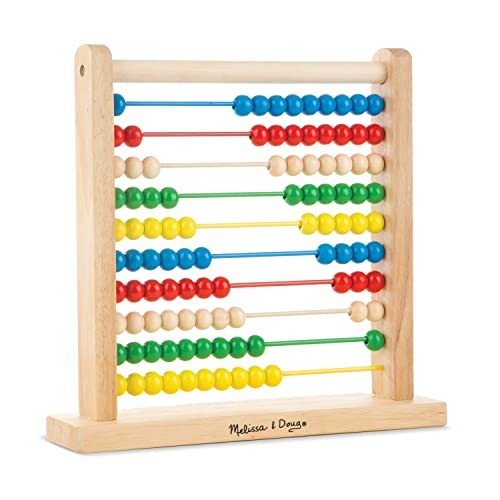 Colorful wooden abacus with beads